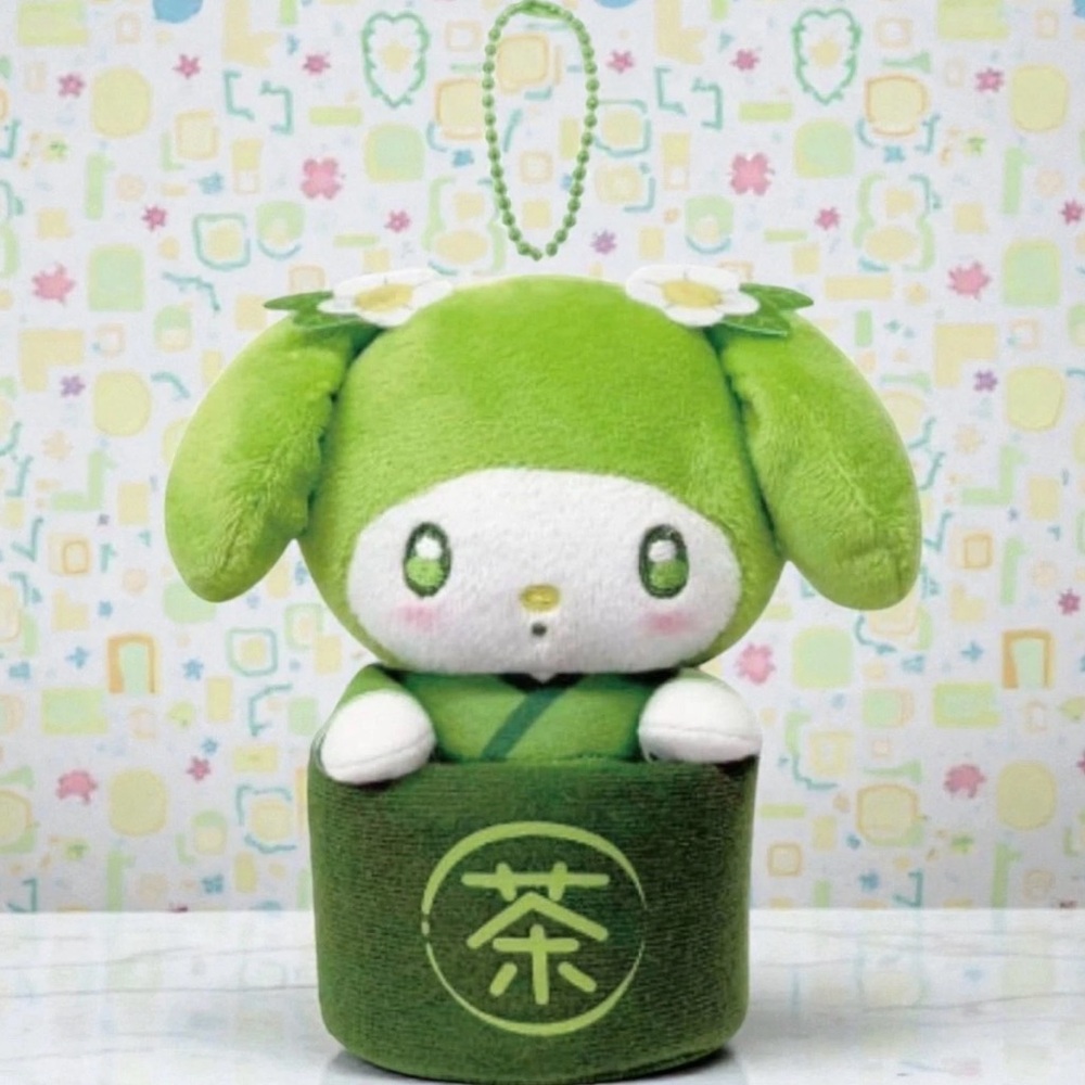 Sanrio Mascot Pouch Matcha Bowl My Melody Tea-flower shaped head ornament